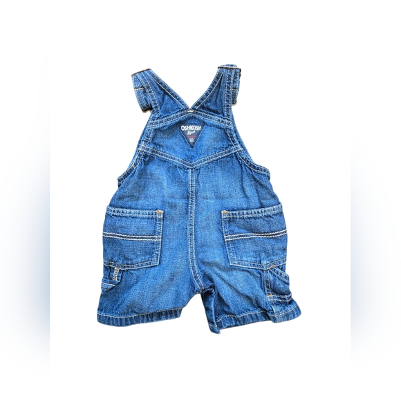 OshKosh B’gosh Baby Denim Shortalls 9M – Retro Vintage-Inspired Jean Overalls - Picture 2 of 5